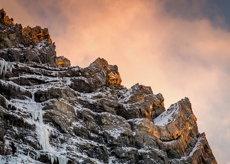 岩石冰块石山晚霞摄影自然