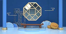 3D立体中式复古中秋节海报