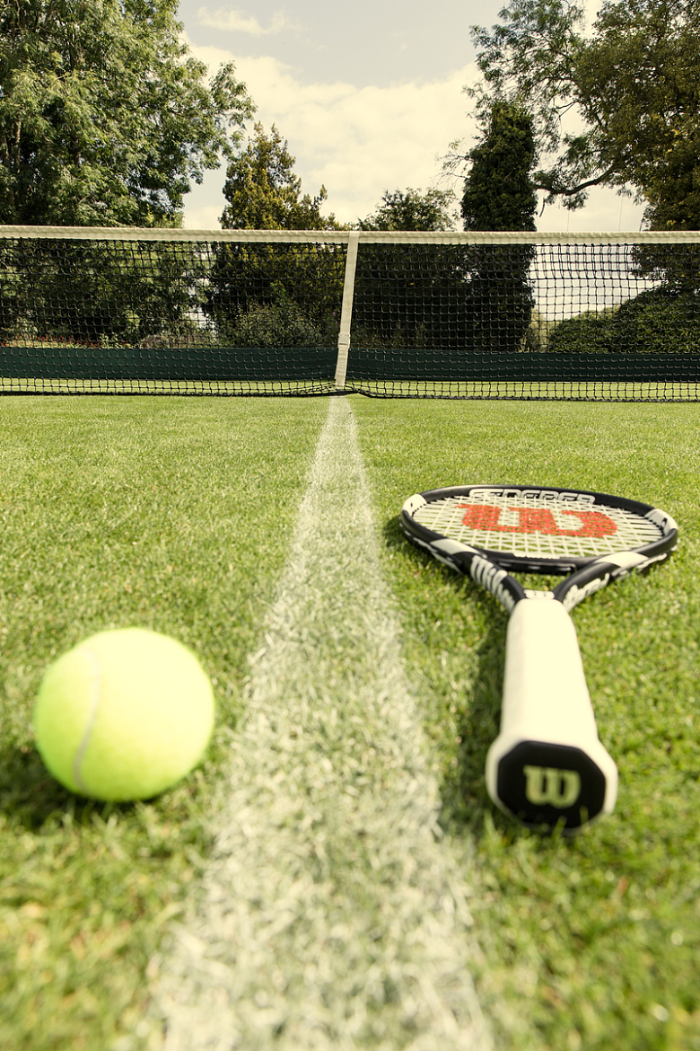 草地球场网球拍网球