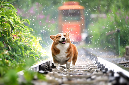 可爱柯基犬