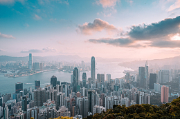 维多利亚港鸟瞰图片