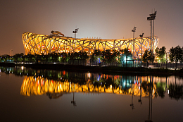 北京鸟巢夜景图片