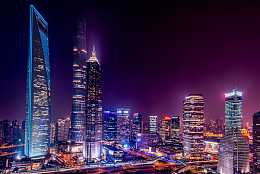 上海浦东建筑夜景