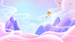 紫色渐变唯美浪漫海报展板背景