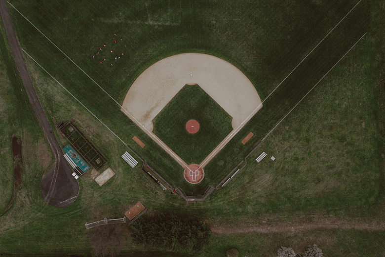 棒球场草地空中摄影