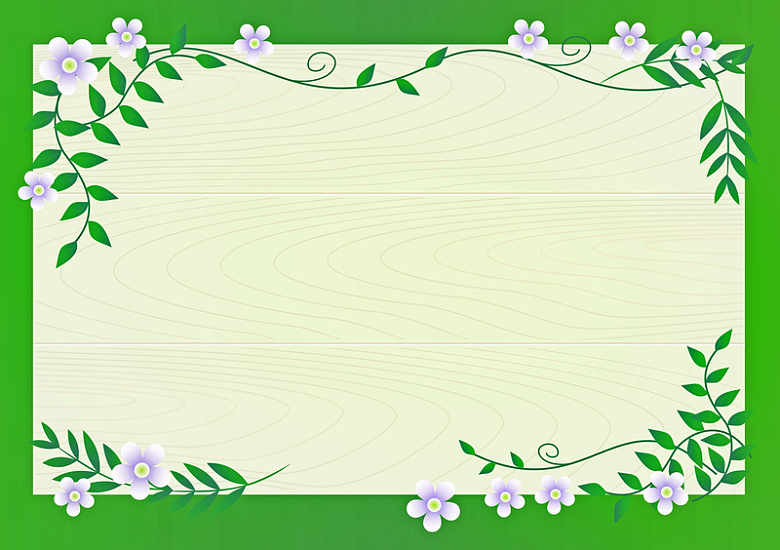 绿色花框卡通素材