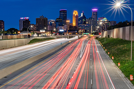 城市立交桥公路建筑夜景