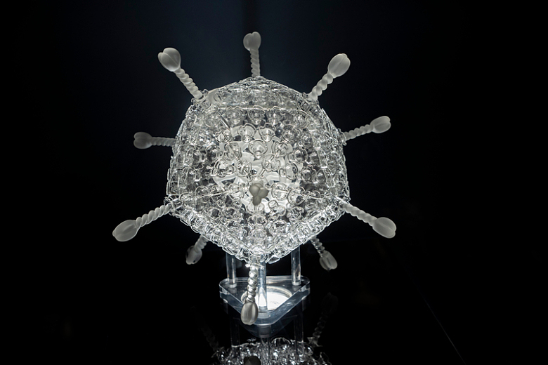 新冠病毒模型单色调摄影