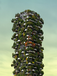 栽满盆栽植物的房屋建筑