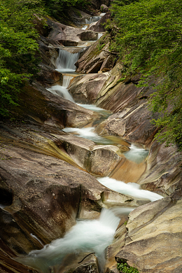 山涧岩石青苔溪流