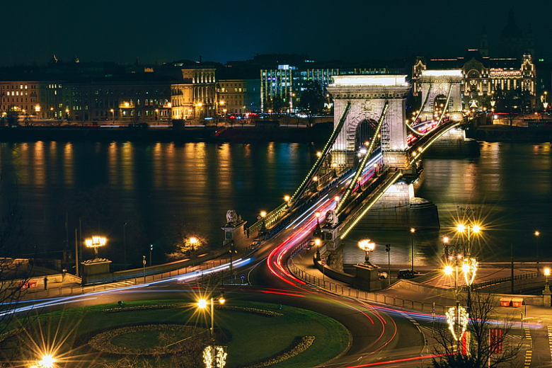 匈牙利伊丽莎白桥夜景