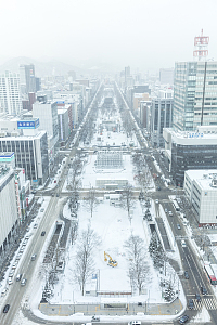 日本街道冬季风景