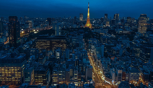 日本东京城市夜景