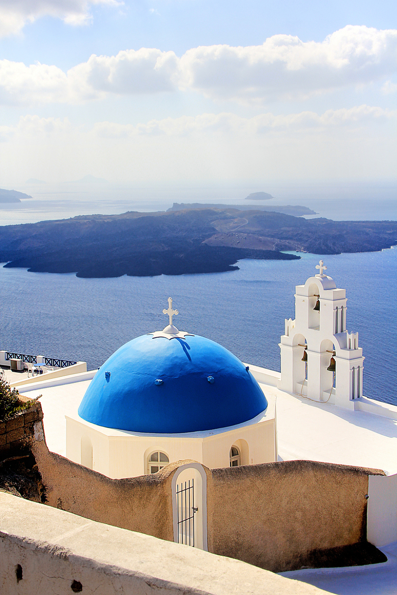 希腊爱情海蓝色建筑