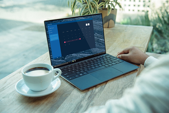 喝咖啡笔记本办公