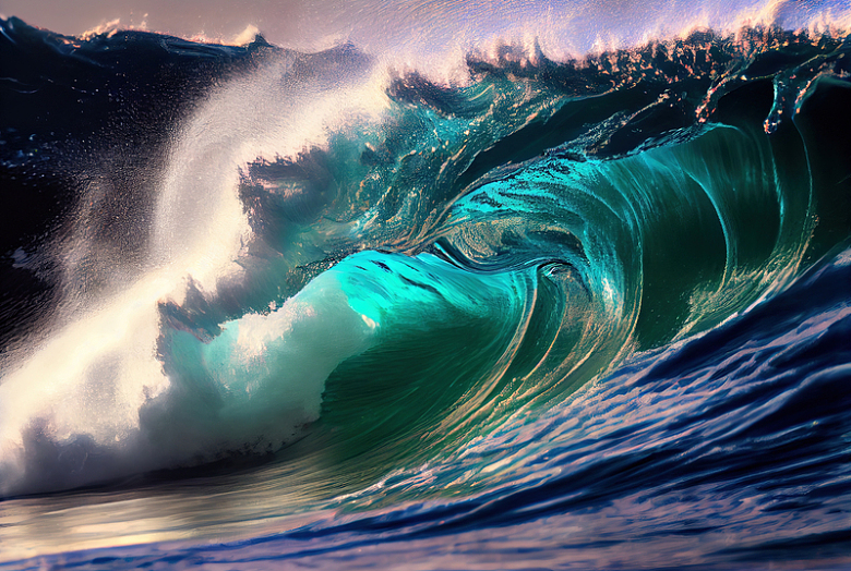 海上巨型波浪摄影