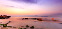 唯美海滩黄昏