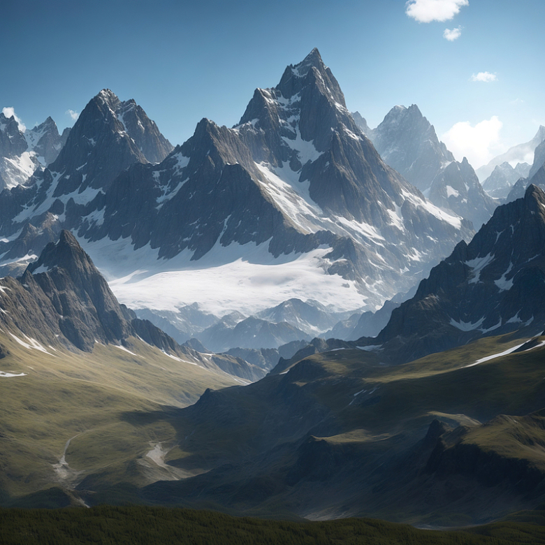 冬季阿尔卑斯山脉风光摄影