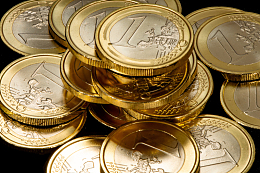 金色欧元硬币