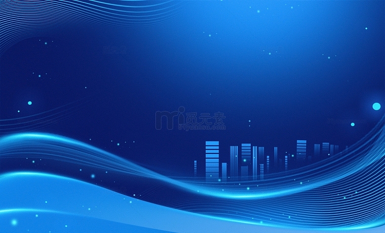 商务科技线条蓝色大气海报banner背景