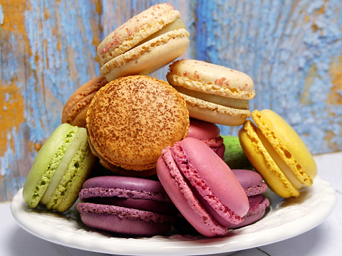 糖果色马卡龙糕点