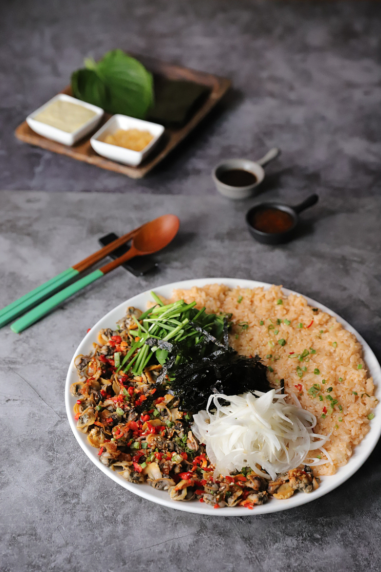 蛤蜊石锅拌饭韩式美食