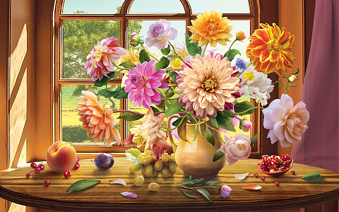 美花瓶插花
