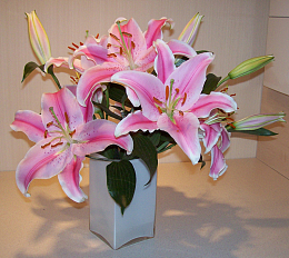 百合花瓶插花