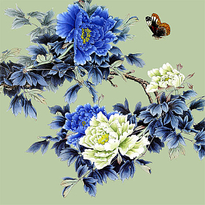 写意牡丹花