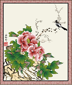 牡丹花工笔画