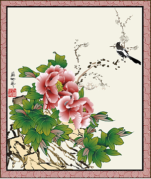 牡丹花工笔画