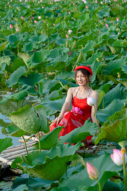 夏日荷塘性感少女写真艺术