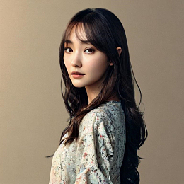 亚洲温婉长卷发美女写真