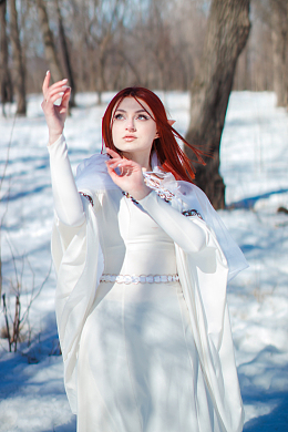冬季美女cosplay精灵写真