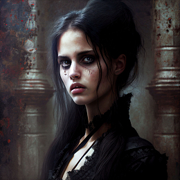 伤心流泪哥特式女孩