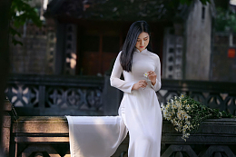 越南长直发奥黛美女