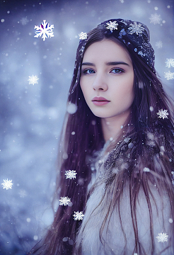 冬季唯美雪景美女写真