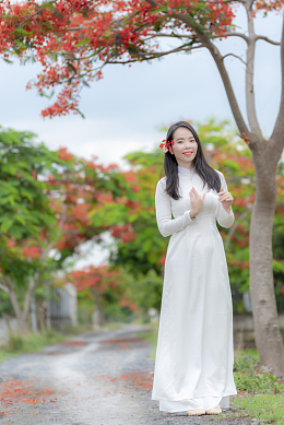 越南白色越服美女