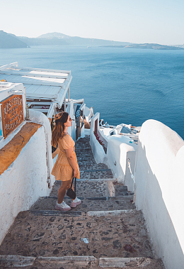 美女希腊爱琴海旅行