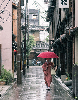 撑伞日本和服女子