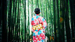 日式和服美女背影