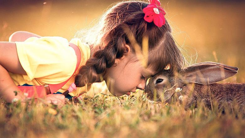 小女孩和兔子