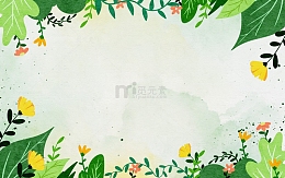 手绘水彩画绿植花卉植物小清新背景