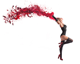 黑色内衣美女侧面创意