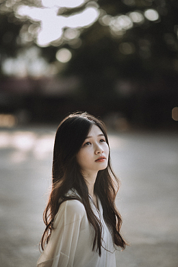 亚洲清新气质侧颜美女
