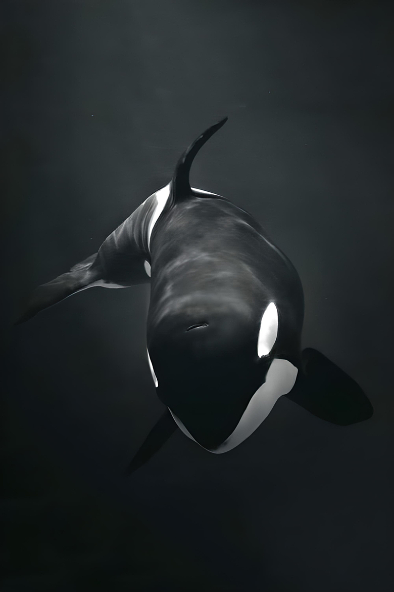 野生黑色虎鲸