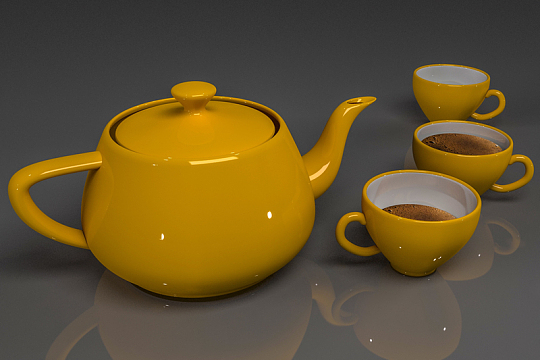 黄色陶瓷茶具