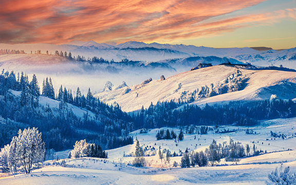 唯美冬季雪山雪景