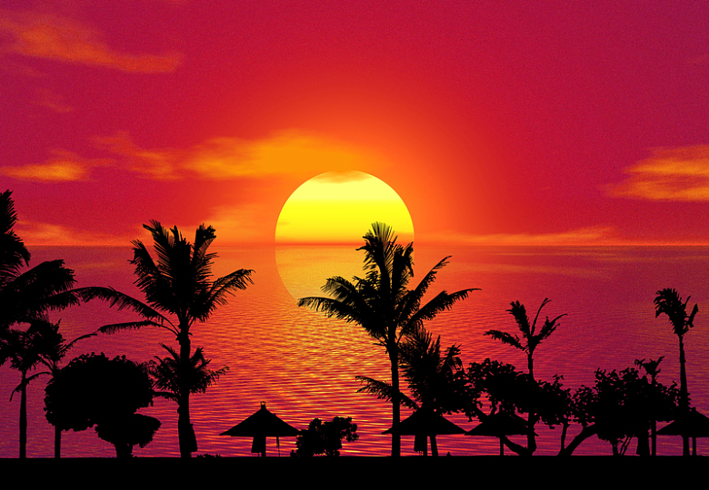 巴厘岛日落景观