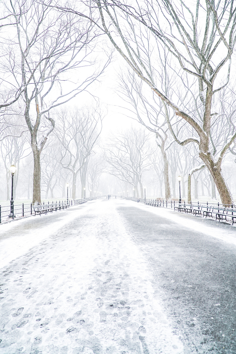 白雪皑皑的街道美景